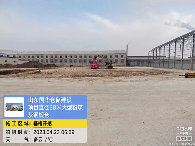 沧州大型粉煤灰钢板仓直径50米项目进场